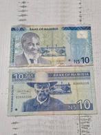 Namibië 10 Dollar Biljetten 2 stuks, Ophalen of Verzenden, Overige landen, Los biljet