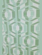 13924 Mintgroen optisch 3d patroon behang swiet wallpaper, Ophalen of Verzenden, Wit