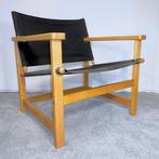 Safari stoel Hyllinge Møbler Denemarken hout canvas 70s, Hout, Gebruikt, -, Minder dan 75 cm