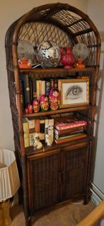 Rotan manou vintage boogkast boekenkast 165 cm, Antiek en Kunst, Antiek | Meubels | Kasten, Ophalen