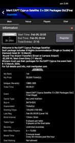 EAPT Cyprus Poker Package ($5.000) – €2.500, Eén persoon, 3 overnachtingen of meer