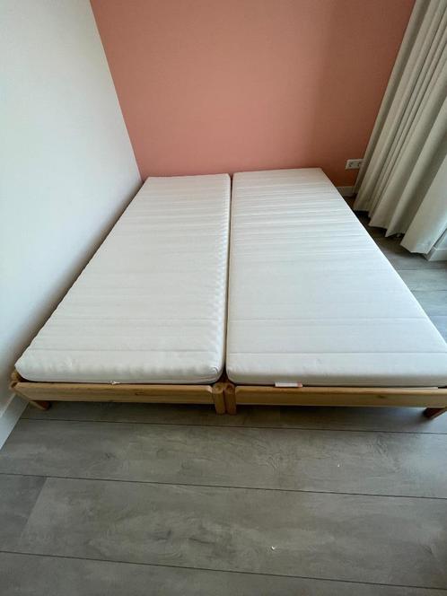 Ikea stapelbare bedden, Huis en Inrichting, Slaapkamer | Bedden, Zo goed als nieuw, Tweepersoons, 160 cm, 200 cm, Hout, Wit, Ophalen