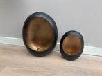 2x Richmond Roann standing egg kandelaar lantaarn zwart goud, 25 tot 50 cm, Zwart, Ophalen of Verzenden, Zo goed als nieuw