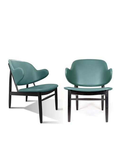 Lucia Lounge Stoel - Set van 2 - Zwart, Groen, Huis en Inrichting, Stoelen, Nieuw, Twee, Hout, Leer, Overige materialen, Overige kleuren