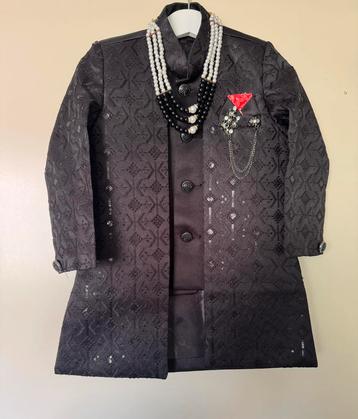 Sherwani kurta indian boys outfit maat 92/98 zwart beschikbaar voor biedingen