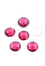 Donkerroze plaksteen (cabochon) van 8 mm rond (12 stuks), Verzenden, Nieuw, Kraal