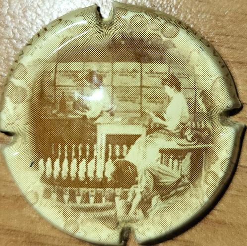 Champagnecapsule van VIGNERONS crème & bruin nr.703d, Verzamelen, Wijnen, Nieuw, Champagne, Frankrijk, Ophalen of Verzenden