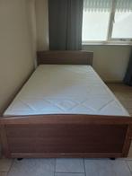 Bed met Auping elektrisch verstelbare bodem, Ophalen, Bruin, Twijfelaar, 120 cm