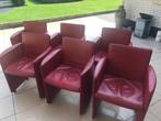 6 leren eetkamerstoelen, Huis en Inrichting, Stoelen, Ophalen, Gebruikt, Leer, Vijf, Zes of meer stoelen
