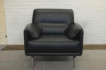 Leolux Bora Balanza fauteuil | Zwart leer | Nieuwstaat beschikbaar voor biedingen