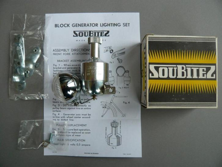 Soubitez Model 89 koplamp & dynamo NIEUW NOS NIB Oldtimer, Fietsen en Brommers, Fietsaccessoires | Fietsverlichting, Voorlicht
