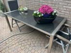 RVS tuintafel met granieten blad, Ophalen, Zo goed als nieuw, Rechthoekig, Rvs