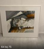 Aquarel Lilian Luiten poes/ kat 64 x 75 cm., Ophalen