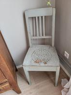 Brocante grijze houten stoel, Ophalen, Gebruikt, Grijs, Eén