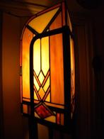 stijl tiffany- staande lamp-glas in lood, Ophalen, Zo goed als nieuw, Glas, 150 tot 200 cm
