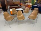 6 vintage Eames Herman Miller stoelen stapelen, Bruin, Ophalen of Verzenden, Mid Century Modern, Vijf, Zes of meer stoelen