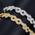 Rope armband 10.5mm / 7.5 inch - Moissanite VVS, Ophalen of Verzenden, Nieuw, Zilver