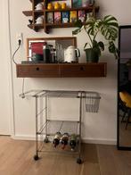 Retro keuken trolley chroom, Ophalen, 50 tot 100 cm, Zo goed als nieuw, 25 tot 50 cm