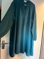 Petrol jurk lange mouw maat 48-54 curved angels, Verzenden, Zo goed als nieuw, Blauw, Jurk
