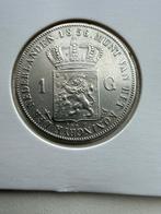 Schitterende 1856 gulden Willem III, 1 gulden, Koning Willem III, Zilver, Ophalen of Verzenden
