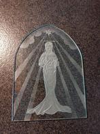Glazen plaquette maria met kind, Antiek en Kunst, Antiek | Religie, Ophalen of Verzenden