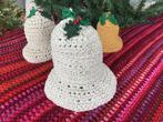 Kerstklok gehaakt cord 27cm, NIEUW €=voedselbank, Diversen, Kerst, Ophalen of Verzenden, Zo goed als nieuw