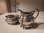 Verzilverd Roomstel - Melkkan en Suikerpot, Handgemaakt, Ophalen of Verzenden