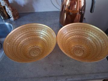 Goudkleurige Schalen - Set van 2 beschikbaar voor biedingen