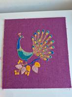 Geborduurde Pauw Wanddecoratie, Ophalen of Verzenden, Gebruikt, Handborduren, Overige typen