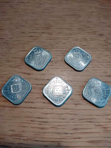 5x 5 Cent Nederlandse Antillen 1972 beschikbaar voor biedingen