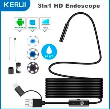 7MM Android-endoscoopcamera 3 IN1 Micro USB Type C Borescope beschikbaar voor biedingen