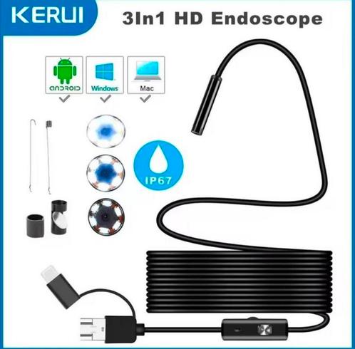 7MM Android-endoscoopcamera 3 IN1 Micro USB Type C Borescope, Auto diversen, Autogereedschap, Ophalen of Verzenden