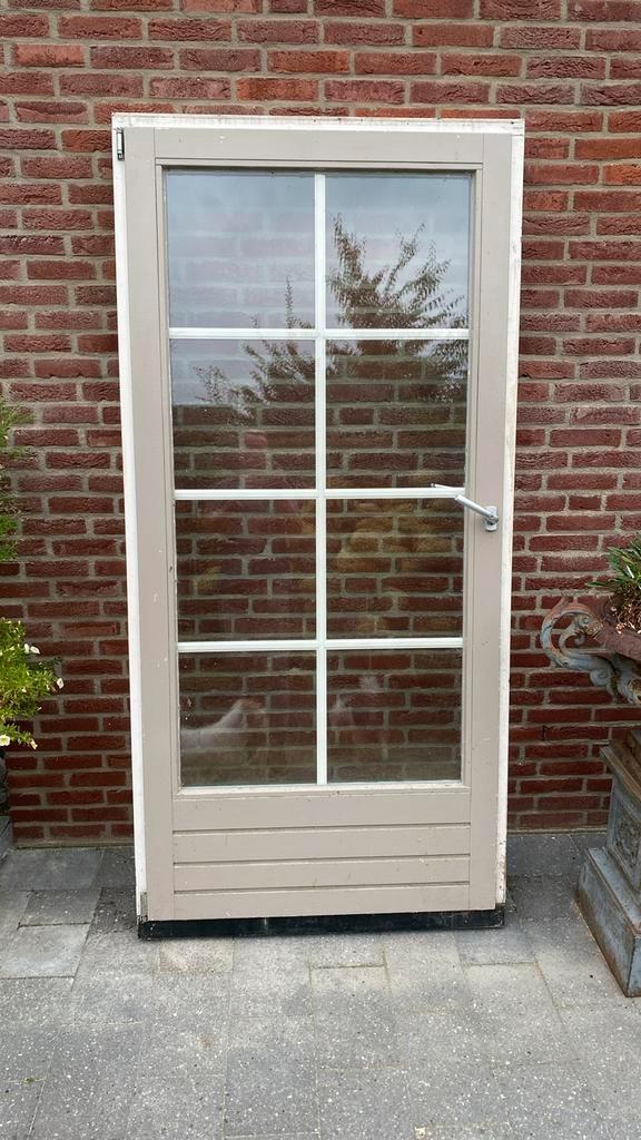 hardhouten kiepkantel deur met kozijn balkondeur, Doe-het-zelf en Verbouw, Kozijnen en Schuifpuien, Zo goed als nieuw, Deurkozijn