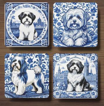 Havanezer Delfts Blauw onderzetters met houder beschikbaar voor biedingen
