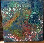2 Acryl schilderijtjes - gegoten techniek, Ophalen of Verzenden