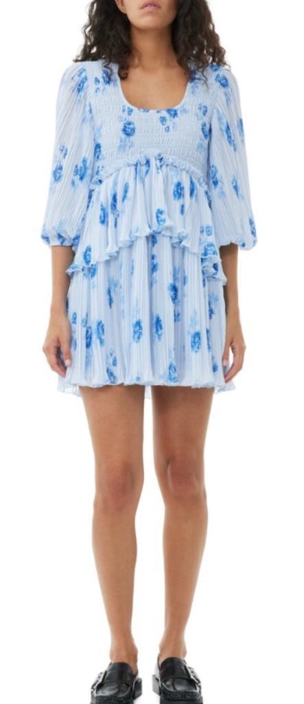 Ganni jurk !!NIEUW!! maat 38/40 twv 265 euro, Kleding | Dames, Jurken, Nieuw, Maat 38/40 (M), Blauw, Ophalen