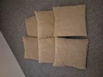 6 beige kussens 45x45 cm, Huis en Inrichting, Woonaccessoires | Kussens, Ophalen, Zo goed als nieuw, Beige, Vierkant