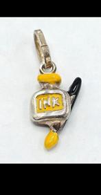 Zilveren bedel hanger antieke inktpot met pen bedelarmband, Ophalen of Verzenden, Zilver