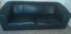 Bank  Zwart Leer, Huis en Inrichting, Minder dan 75 cm, 150 tot 200 cm, Driepersoons, Leer