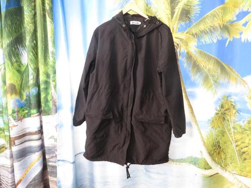 zwarte langere jas mesh voering mt xl =42/44 Abollria, Kleding | Dames, Jassen | Zomer, Gedragen, Maat 42/44 (L), Zwart, Ophalen of Verzenden