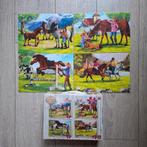 4 in 1 paarden puzzels girls & horses, Ophalen of Verzenden, Meer dan 50 stukjes, Zo goed als nieuw, 6 jaar of ouder