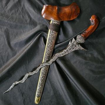 Keris Sempanan 9 Luk Pamor Jung Isi Dunyo Gayaman Solo KNN16 beschikbaar voor biedingen
