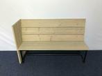 Houten stroken bank, zwart onderstel, H110 x B183 x D60 cm., Huis en Inrichting, Bureaus, Gebruikt, Ophalen, Bureau