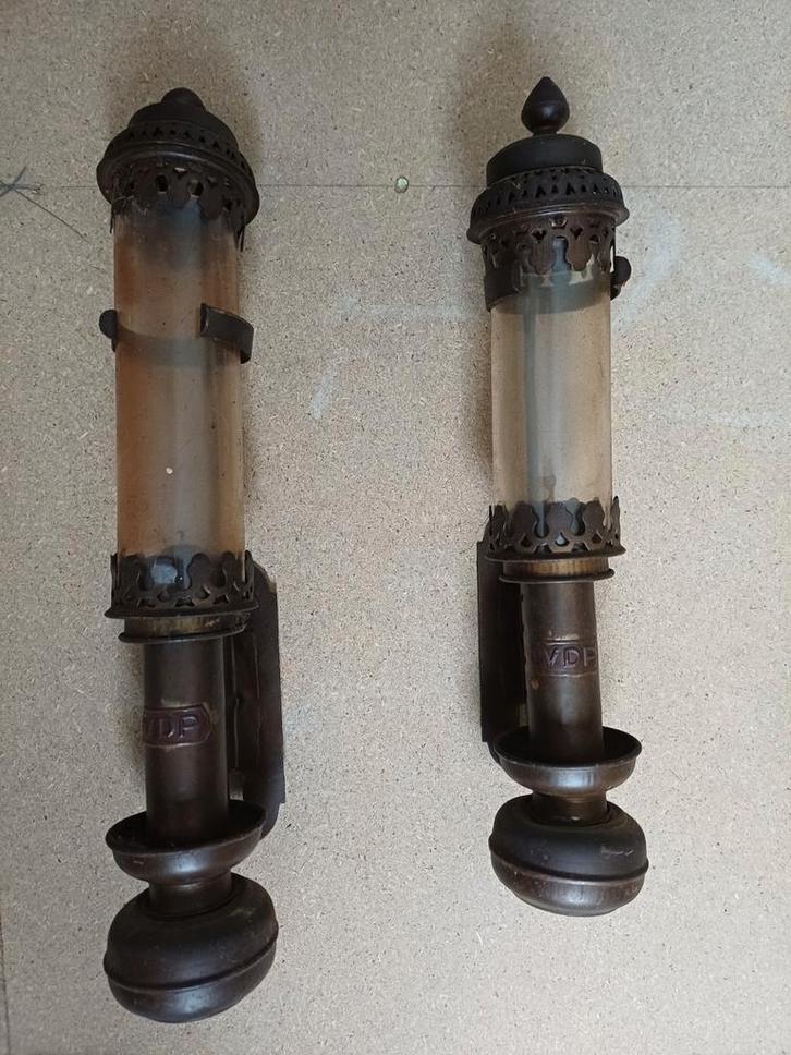 2 VDP Trein/rijtuiglampjes - Antiek, Antiek en Kunst, Antiek | Lampen, Ophalen of Verzenden
