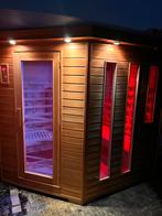 Luxe Buiten/Binnensauna - 4/5 Persoons - 220V, Sport en Fitness, Sauna, Ophalen of Verzenden, Gebruikt, Infrarood, Complete sauna
