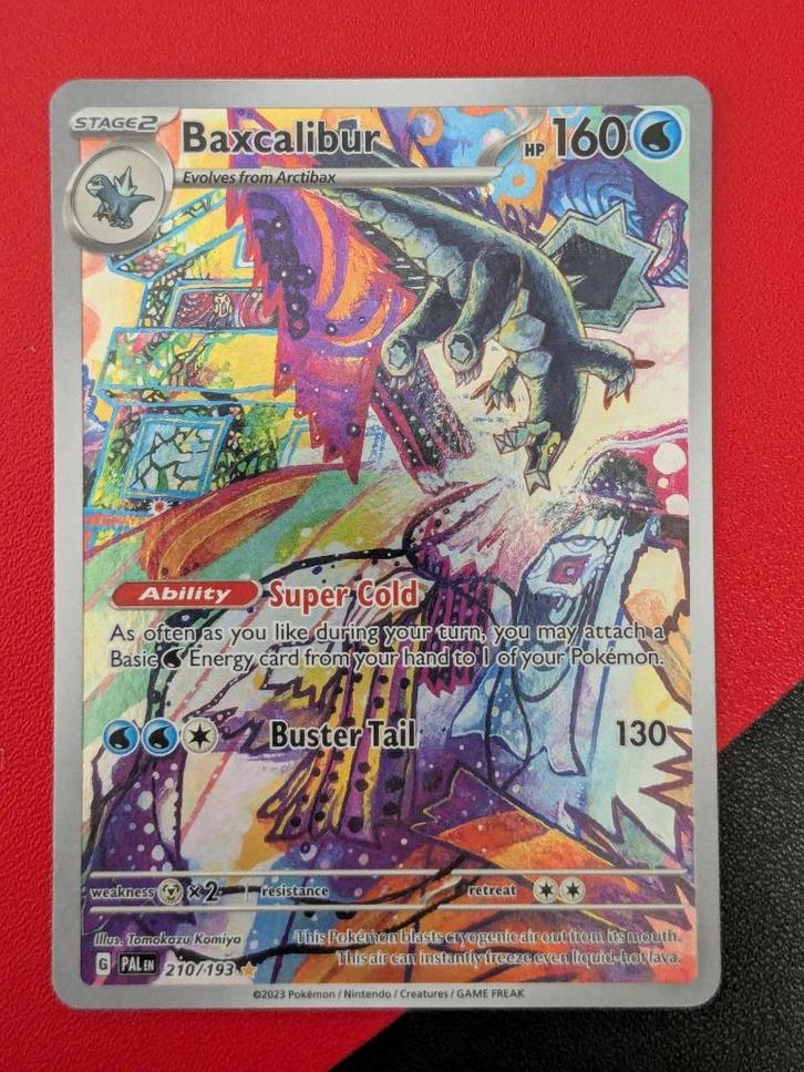Pokémon kaart (Full Art) - Baxcalibur [Paldea Evolved] EN, Hobby en Vrije tijd, Verzamelkaartspellen | Pokémon, Zo goed als nieuw