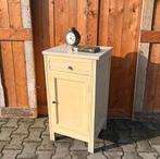 Hal kast nachtkastje beige origineel 43,5 x 38 x 80,5 cm, Minder dan 50 cm, Gebruikt, 1 of 2 laden, Brocante landelijk