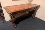 Antiek notaris tafel bureau met leren inleg Tafelburau, Ophalen, Gebruikt, Westeinde 326 7671CM Vriezenveen, Info@jansenantiek.nl