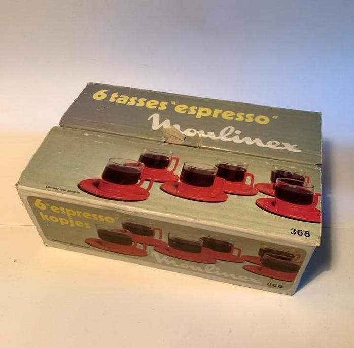 Vintage Moulinex Espresso Kopjes - 6 Stuks, Overige materialen, Nieuw, Ophalen of Verzenden, Overige stijlen