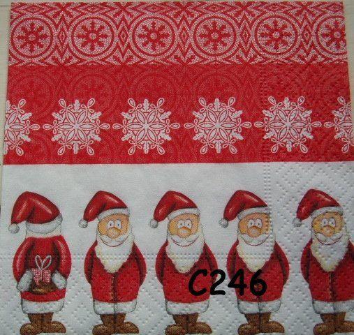 Servetten decoupage/bullet journal – kerstmannetjes C246x, Hobby en Vrije tijd, Knutselen, Nieuw, Materiaal, Verzenden